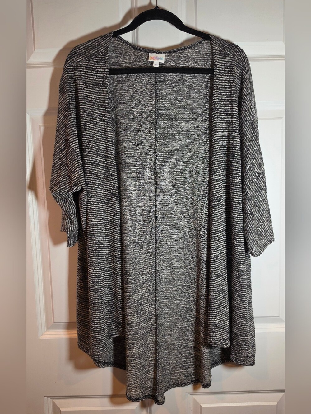 Lularoe Black And Gray Open-Front Women’s Cardigan Sweater S